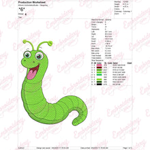 Funny Caterpillar Embroidery Design