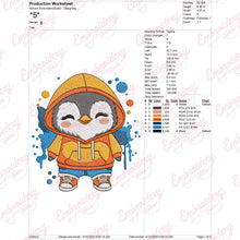Cute Penguin Wearing A Hoodie Embroidery Design