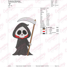 Grim Reaper Halloween Embroidery Design