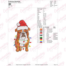 English Bulldog Christmas Embroidery Design