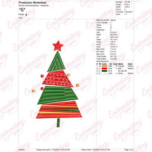 Modern Christmas Tree Applique Embroidery Design