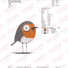 Cute Cartoon Quirky Bird Digital Embroidery Design