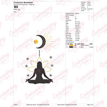 Moon Yoga Embroidery Design