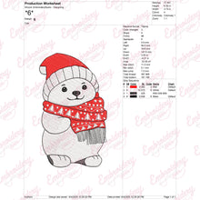 Christmas Polar Bear Embroidery Design
