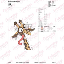 Funny Giraffe Embroidery Design