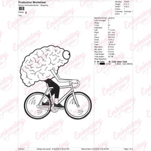 Funny Cycling Brain Embroidery Design