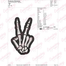 Skeleton Peace Fingers Sign Embroidery Design