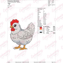 White Chicken Machine Embroidery Design
