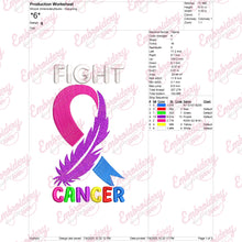 Fight Cancer Ribbon For Cancer Awareness Embroidery Design