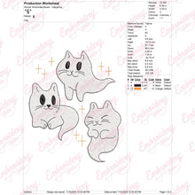 Spooky Cat Ghosts Halloween Embroidery Design