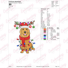 Christmas Golden Retriever Embroidery Design