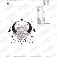 Moon and Lotus Yoga Embroidery Design