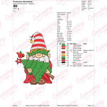 Christmas Gnome With Tree Embroidery Design