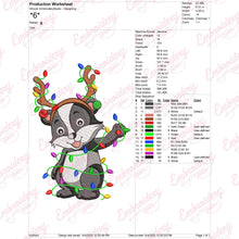 Christmas Reindeer Raccoon Embroidery Design