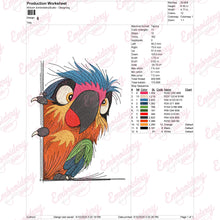 Colorful Peeking Parrot Embroidery Design