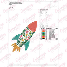 Floral Rocket Embroidery Design