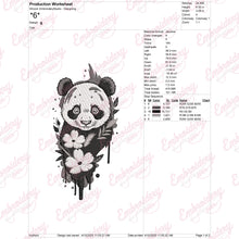 Floral Panda Embroidery Design
