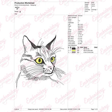 Purrfect Lines Cat Silhouette Embroidery Design