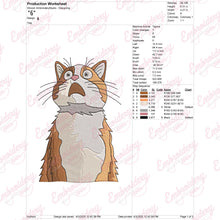 Shocked Cat Embroidery Design