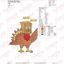 Turkey Cat Thanksgiving Embroidery Design