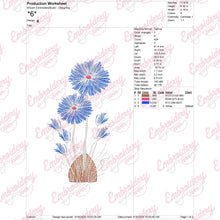 Blue Cornflower Machine Embroidery Design