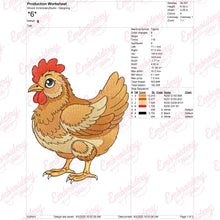 Cute Chicken Hen Embroidery Design
