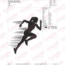 Woman Running Hoop Embroidery Design