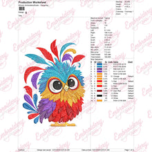 Colorful Owl Bird Embroidery Design