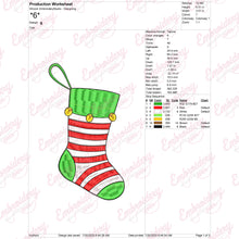 Hanging Christmas Stocking Embroidery Design