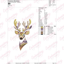 Colorful Deer Head Embroidery Design