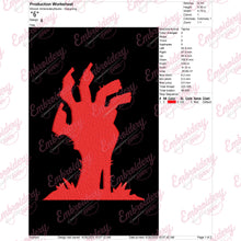 Zombie Hand Halloween Embroidery Design