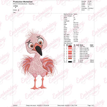 Funny Flamingo Embroidery Design
