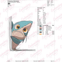 Peeking Shark Embroidery Design