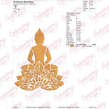 Mandala Buddha Stencil Yoga Embroidery Design