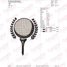 Golf Ball With Laurel Wreath Embroidery Design