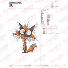 Crazy Fox Embroidery Design