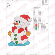Cute Christmas Snowman Machine Embroidery Design