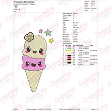 Funny Ice Cream Embroidery Design