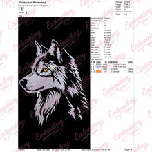 White Wolf Head Embroidery Design