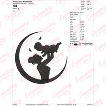 Mom and Child Embroidery Design