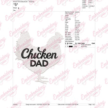 Funny Chicken Dad Embroidery Design