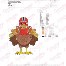 Thanksgiving Football Gobble Turkey Embroidery Design