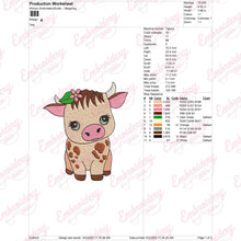 Cute Baby Cow Embroidery Design