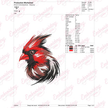 Red Cardinal Bird Embroidery Design Nature Inspired Stitch Art