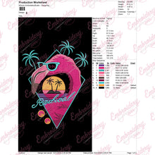 Radical Summer Flamingo Embroidery Design