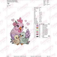 Chicken Family Embroidery Design