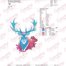 Colorful Deer Head Embroidery Design