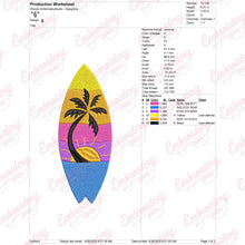 Retro Surfboard Embroidery Design