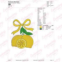 Lemon Bow Embroidery Design