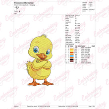 Little Yellow Duck Embroidery Design